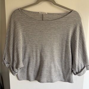 Caution To The Wind Textured Gray Top